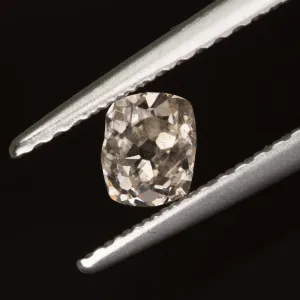 0.45ct OLD MINE CUT DIAMOND FANCY CHAMPAGNE ANTIQUE LOOSE ELONGATED CUSHION 1/2