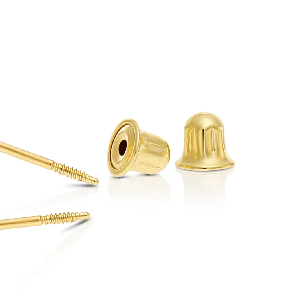 10k Yellow Gold 15th Birthday Heart Stud Earrings