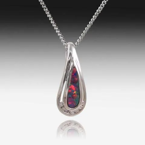 14kt White Gold Opal pendant