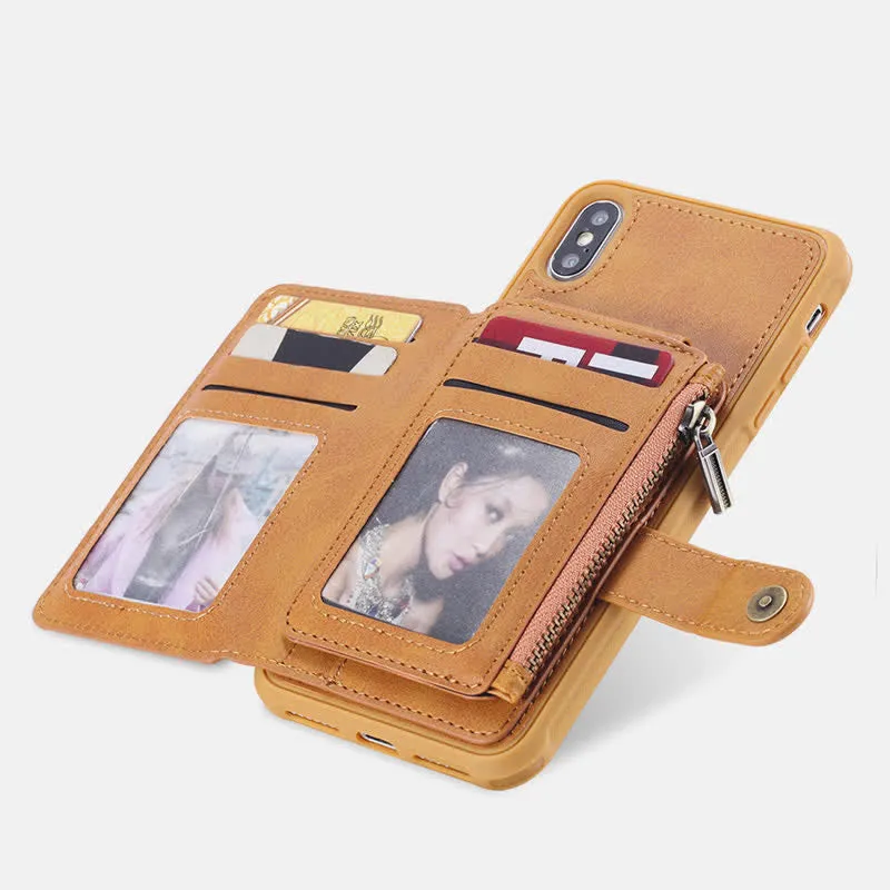 2-in-1 Detachable Wallet Case IPhone6/7/8 Multi-Slot Leather Wallet Case with Credit Card Holder