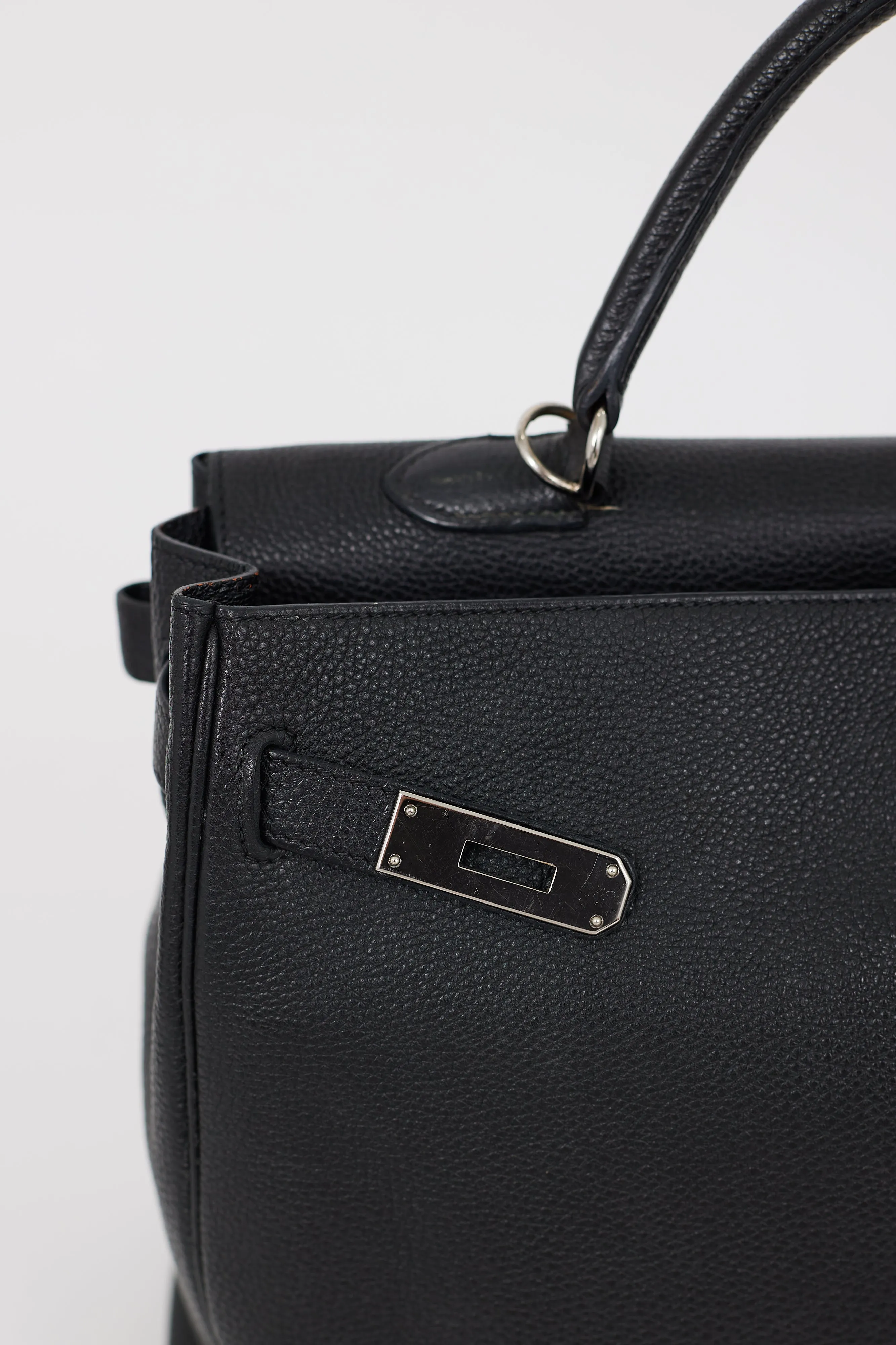 2009 Noir Clémence Leather Kelly Retourne 35 Bag