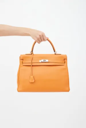 2011 Orange Retourne Kelly 35 Leather Bag