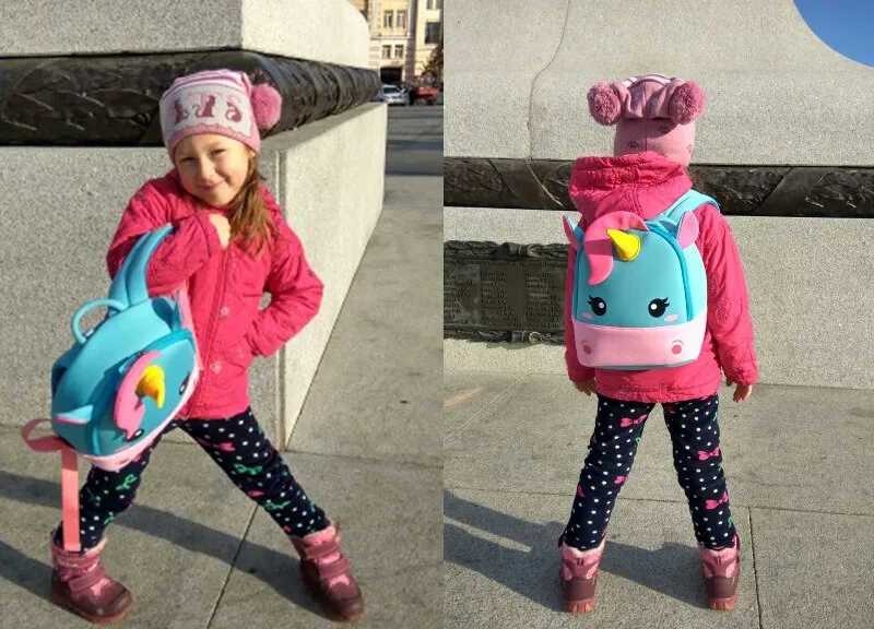 3D Mini Unicorn Cartoon Travel Pre School Bag for Kids 2-8 Years