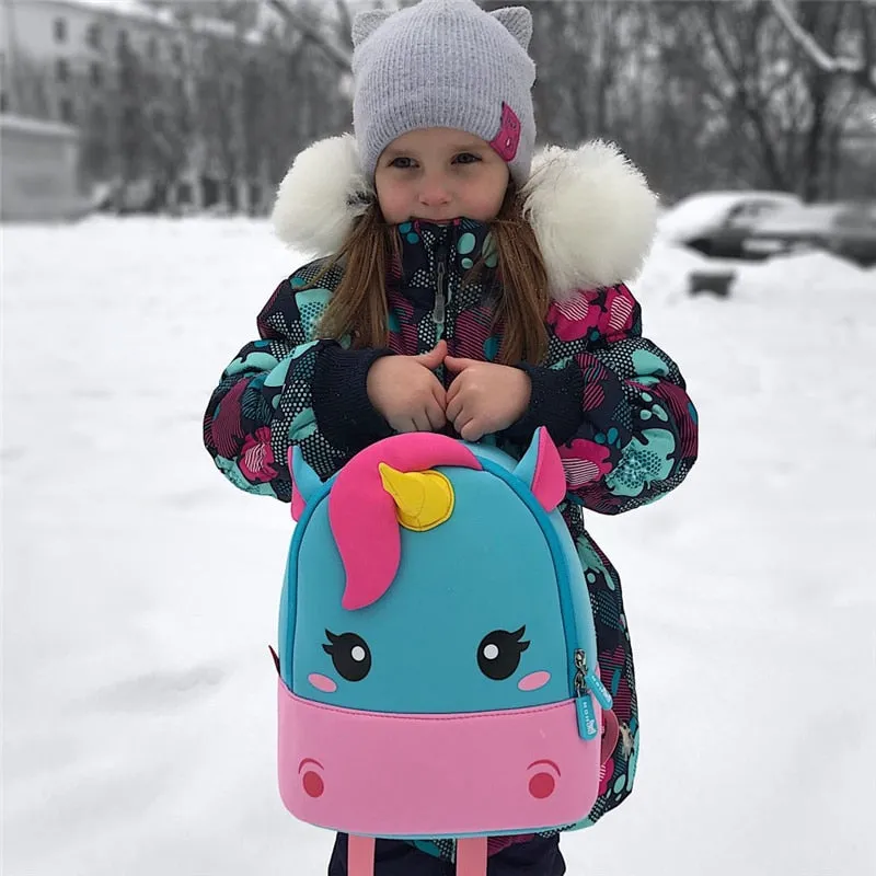 3D Mini Unicorn Cartoon Travel Pre School Bag for Kids 2-8 Years