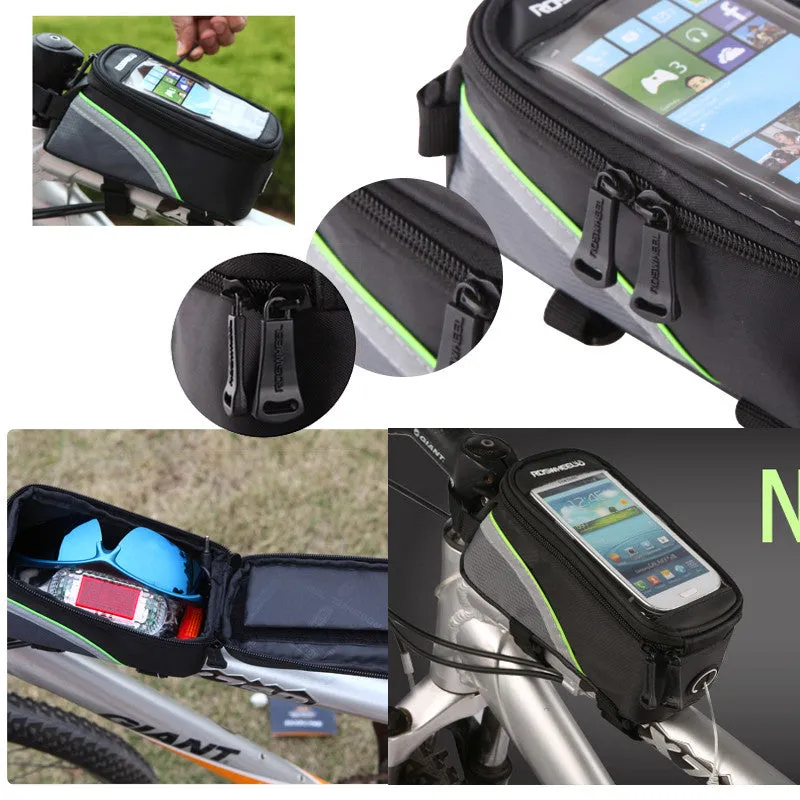 4.8 inch-3 Colors Waterproof Outdoor Cycling Mountain Road MTB Bike Bicycle bag Frame Front Tube Bag for Cell Phone PVC 4.8''