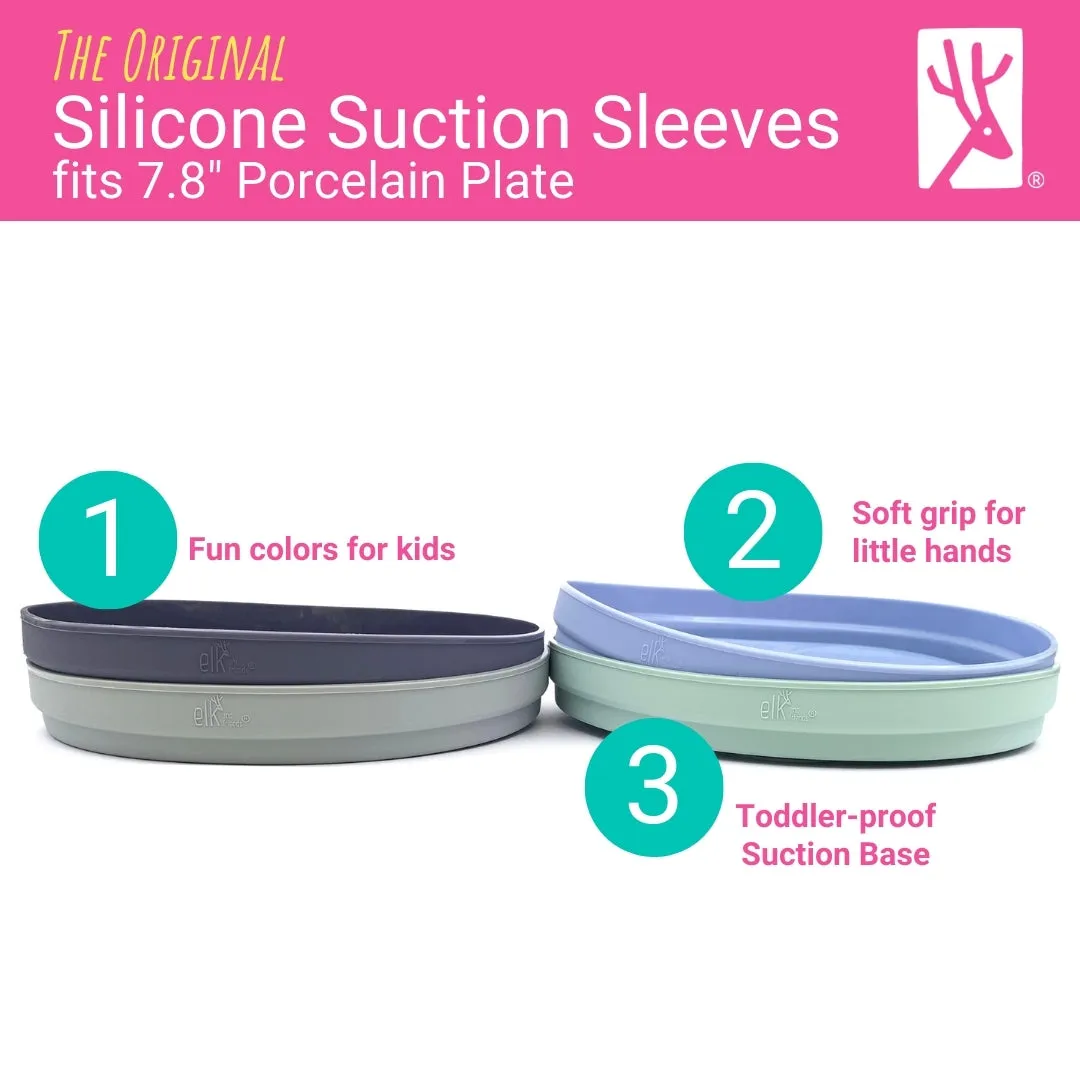 7.8"/20cm Porcelain Plate Silicone Suction Sleeve