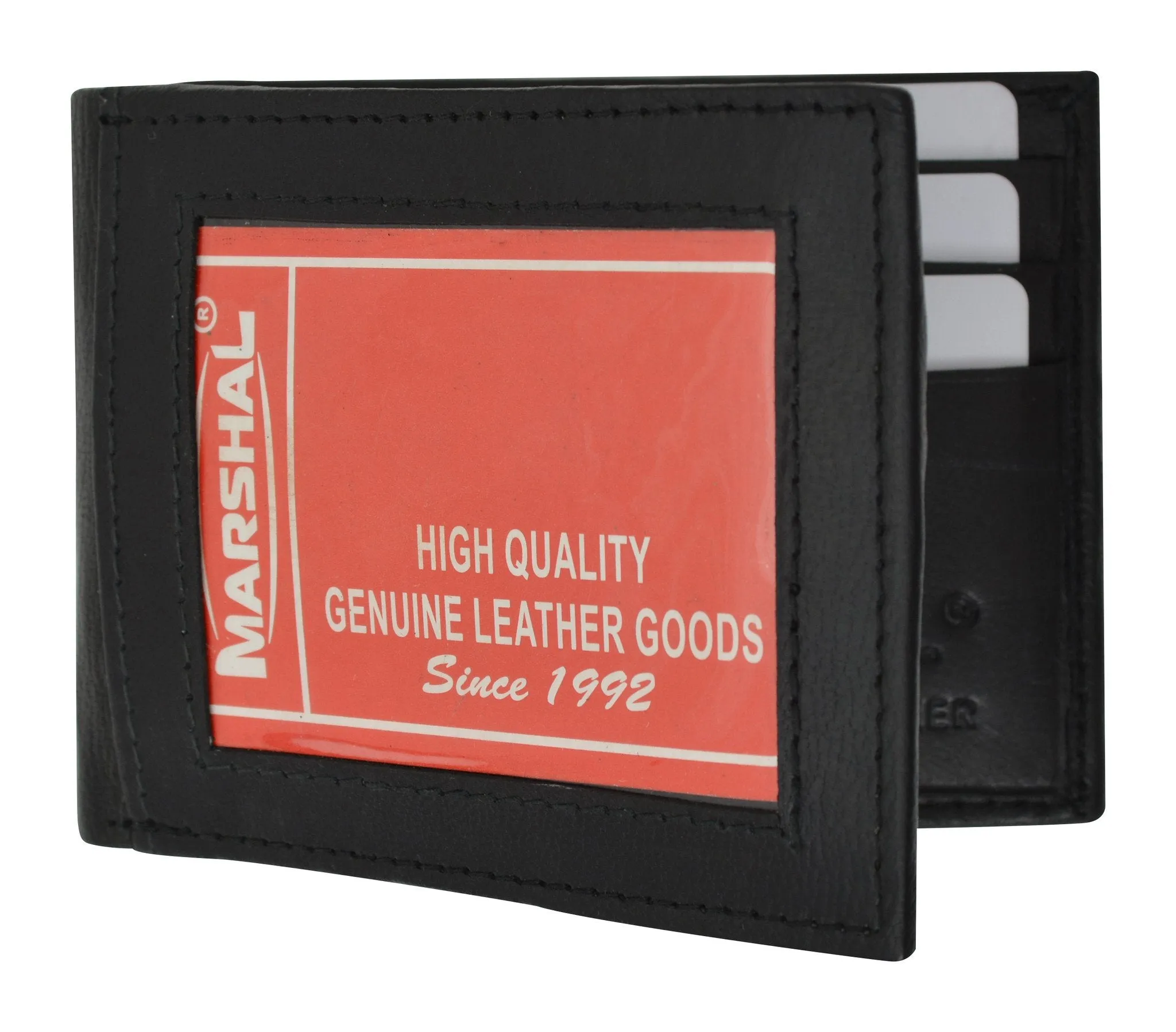 88 BK/Mens Genuine Leather Credit Card ID Holder Bifold Money Clip Wallet