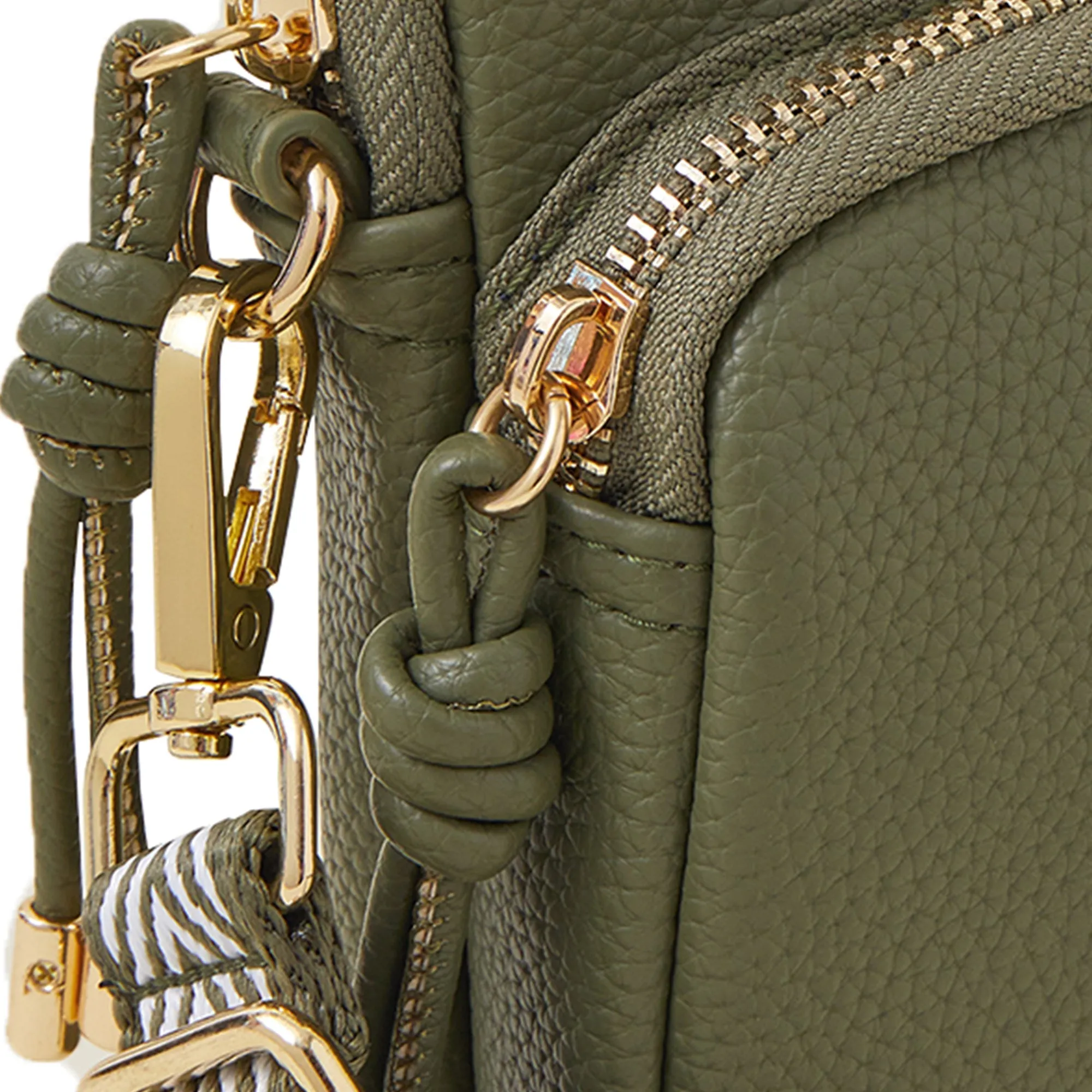 Accessorize London Women's Green Webbing Strap Phone Bag