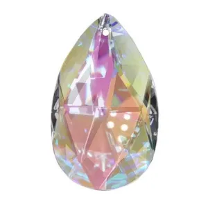 Almond Crystal 2.5 inches Aurora Borealis Prism with One Hole on Top