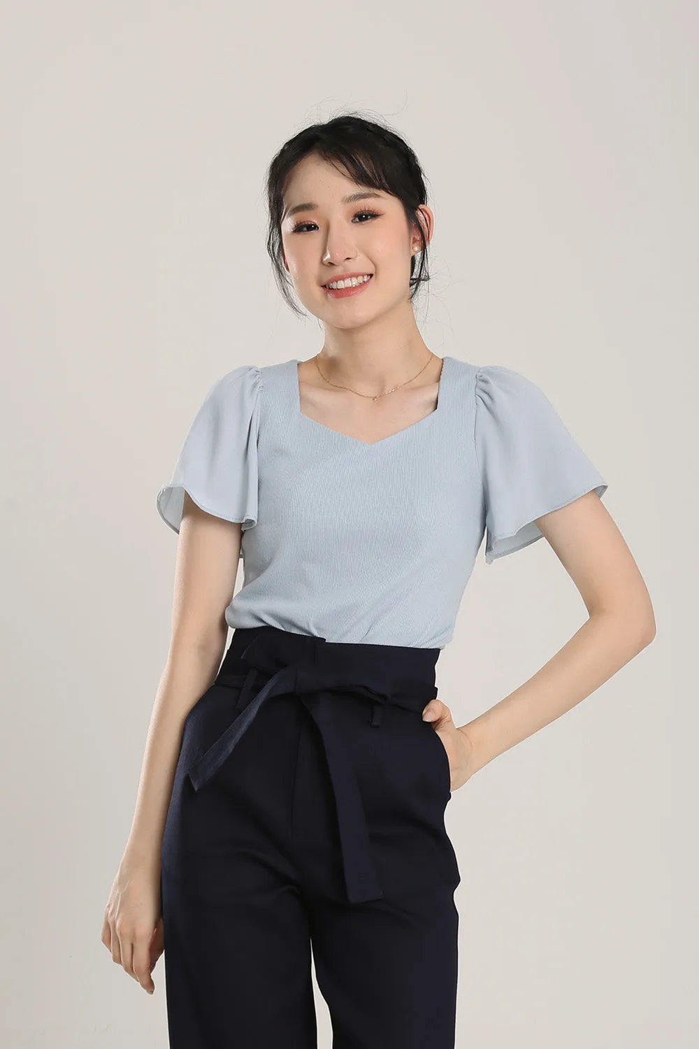 Anitra Top in Dusty Blue