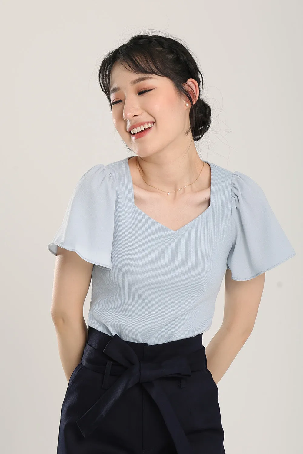 Anitra Top in Dusty Blue