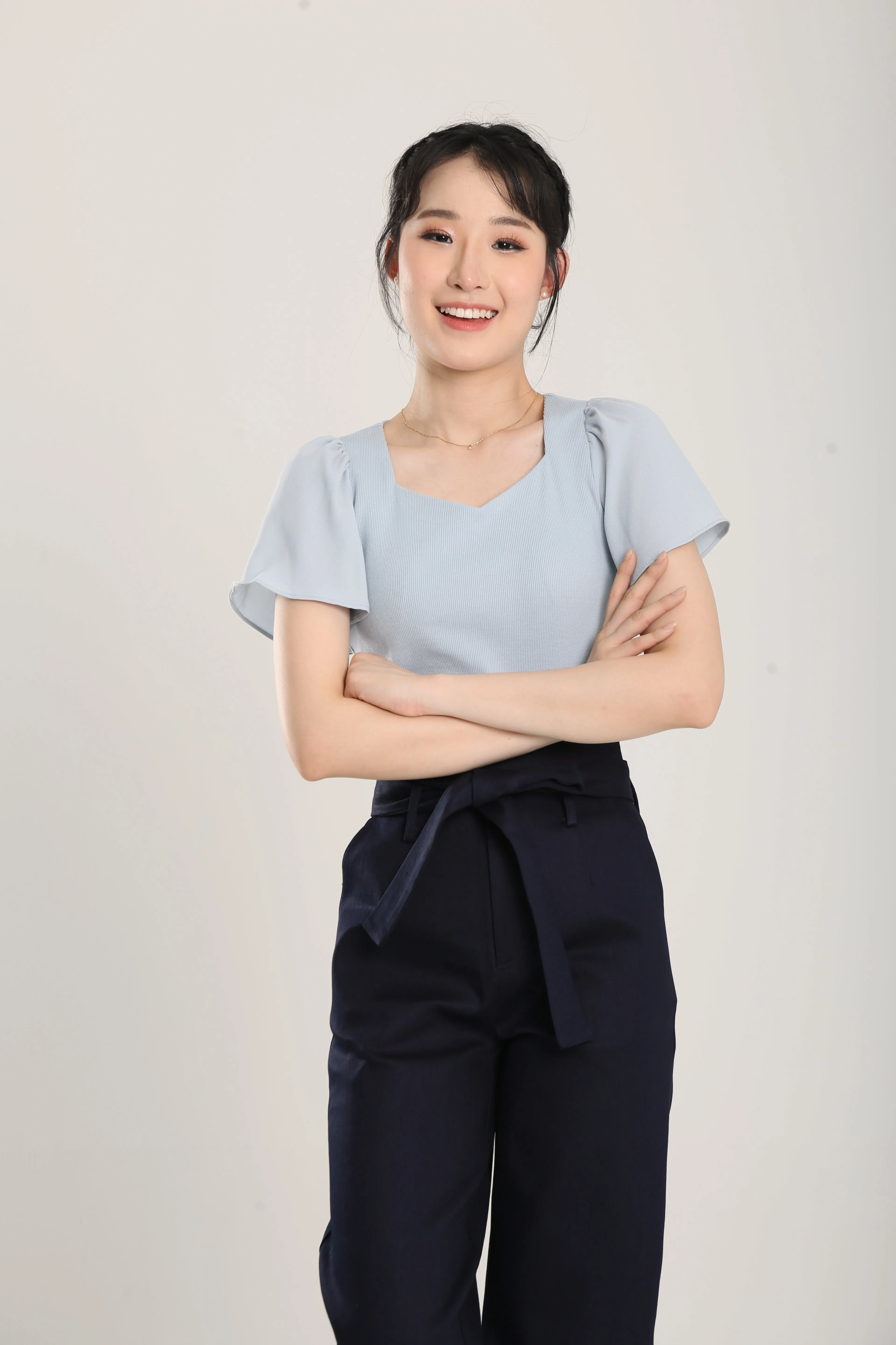 Anitra Top in Dusty Blue