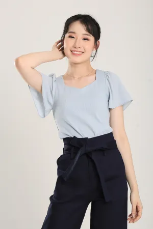 Anitra Top in Dusty Blue