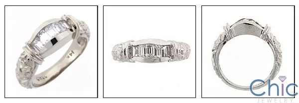 Anniversary .35 Ct Baguettes in Channel Cubic Zirconia Cz Ring