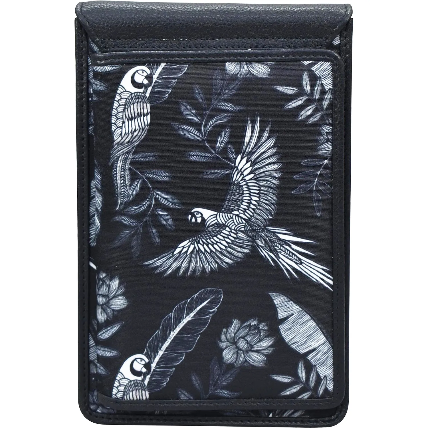 Anuschka Cell Phone Crossbody Jungle Macaws Fabric/Leather