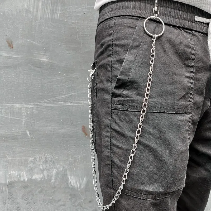 Badass Hip Hop Mens Stainless Steel Long Pants Chain Jean Wallet Chain For Men