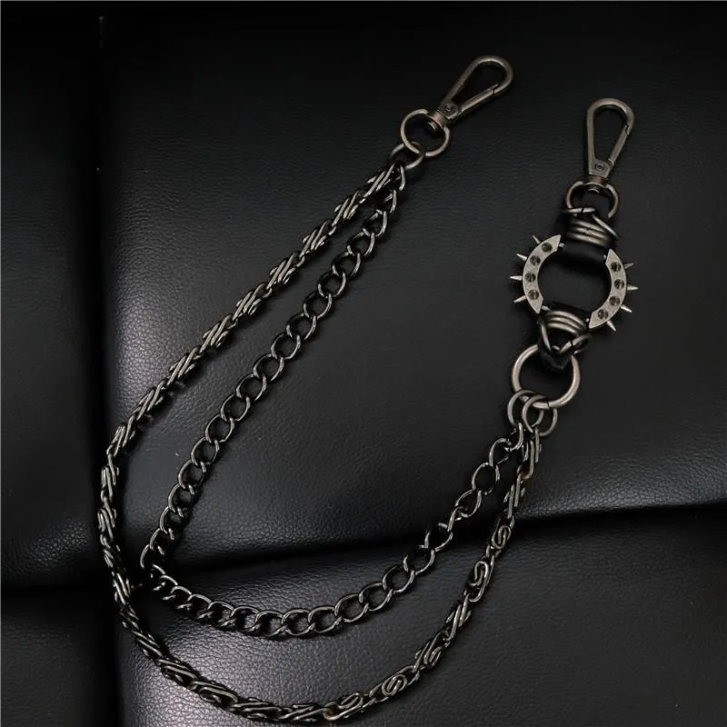 Badass Punk Mens Double Long Biker Wallet CHain Pants CHain Wallet Chain For Men