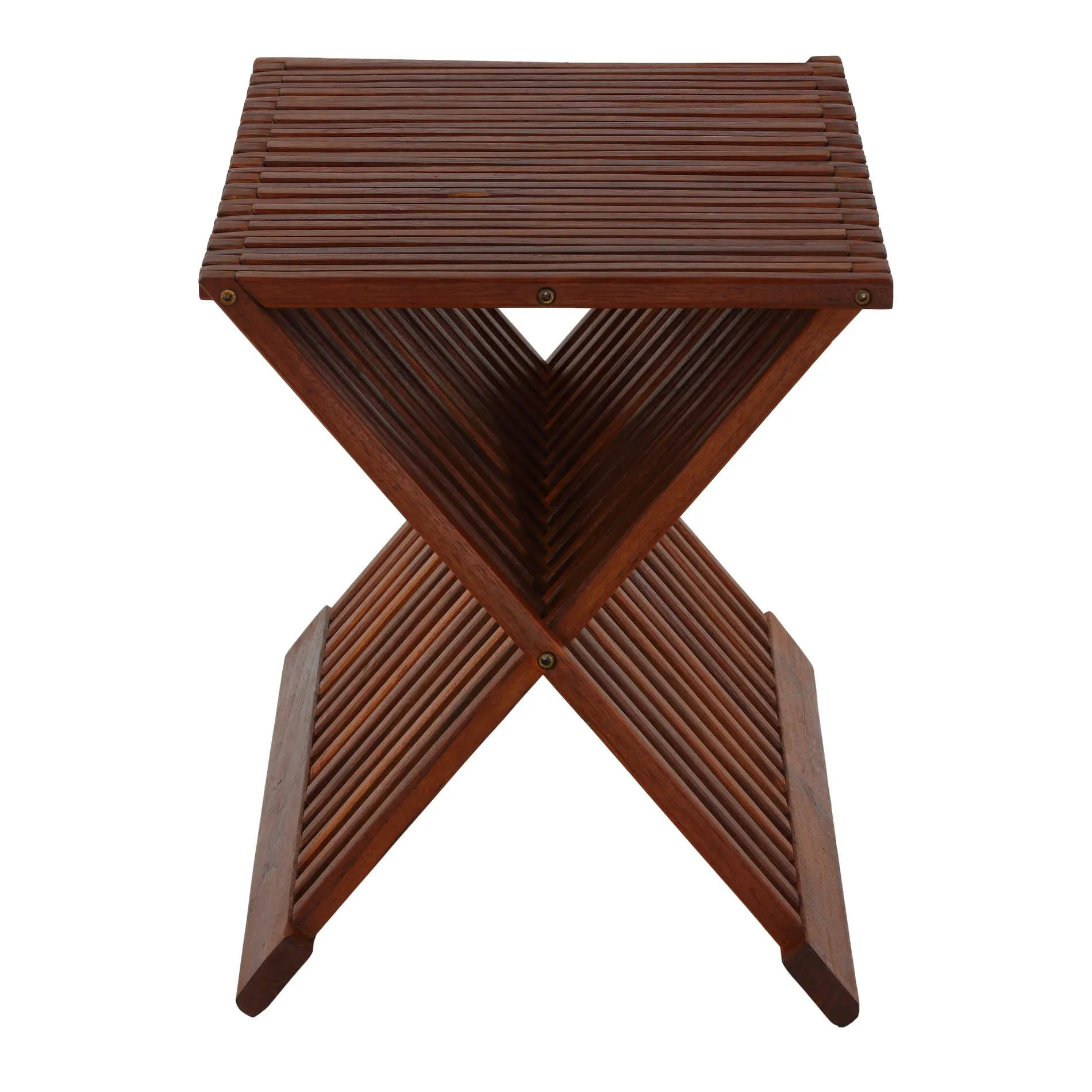 Bare Decor Felipa Folding Teak Accent Stool, 23"