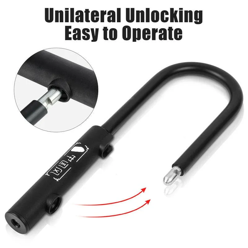 Bike Lock With 2 Key Anti-theft Lock Zinc Alloy Convenient Motorcycle Cycing U Lock Bicycle Accessories