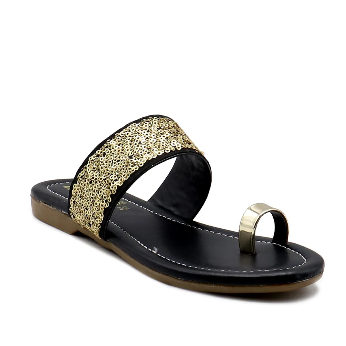 Black Casual Chappal K00G20006