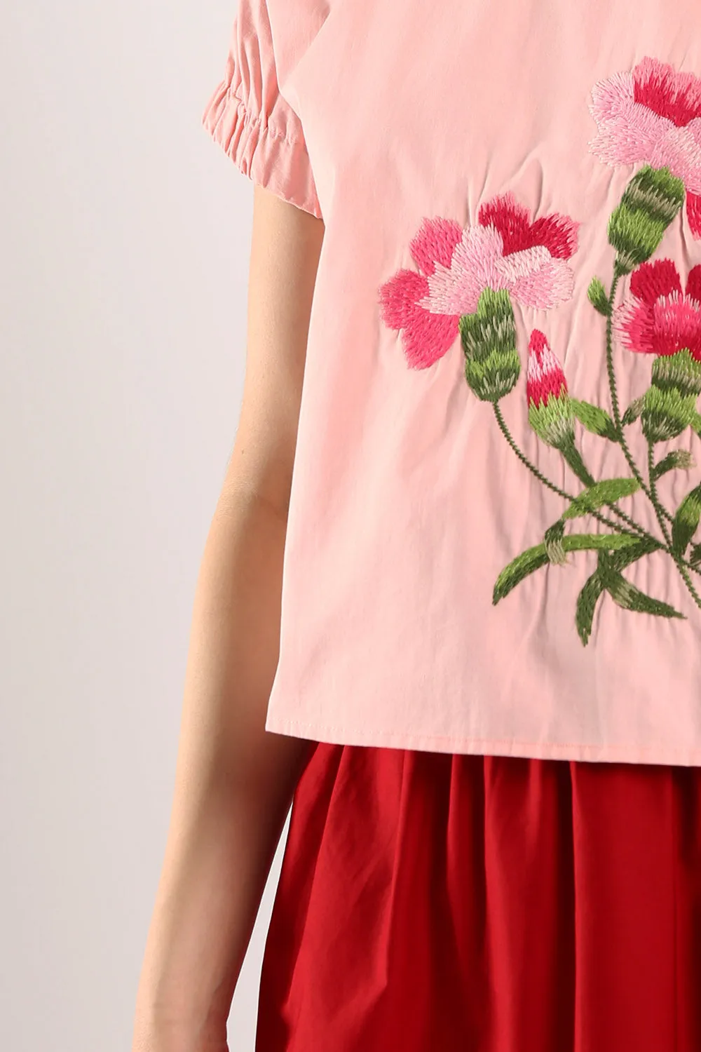 Blossom Embroidered Pink Top