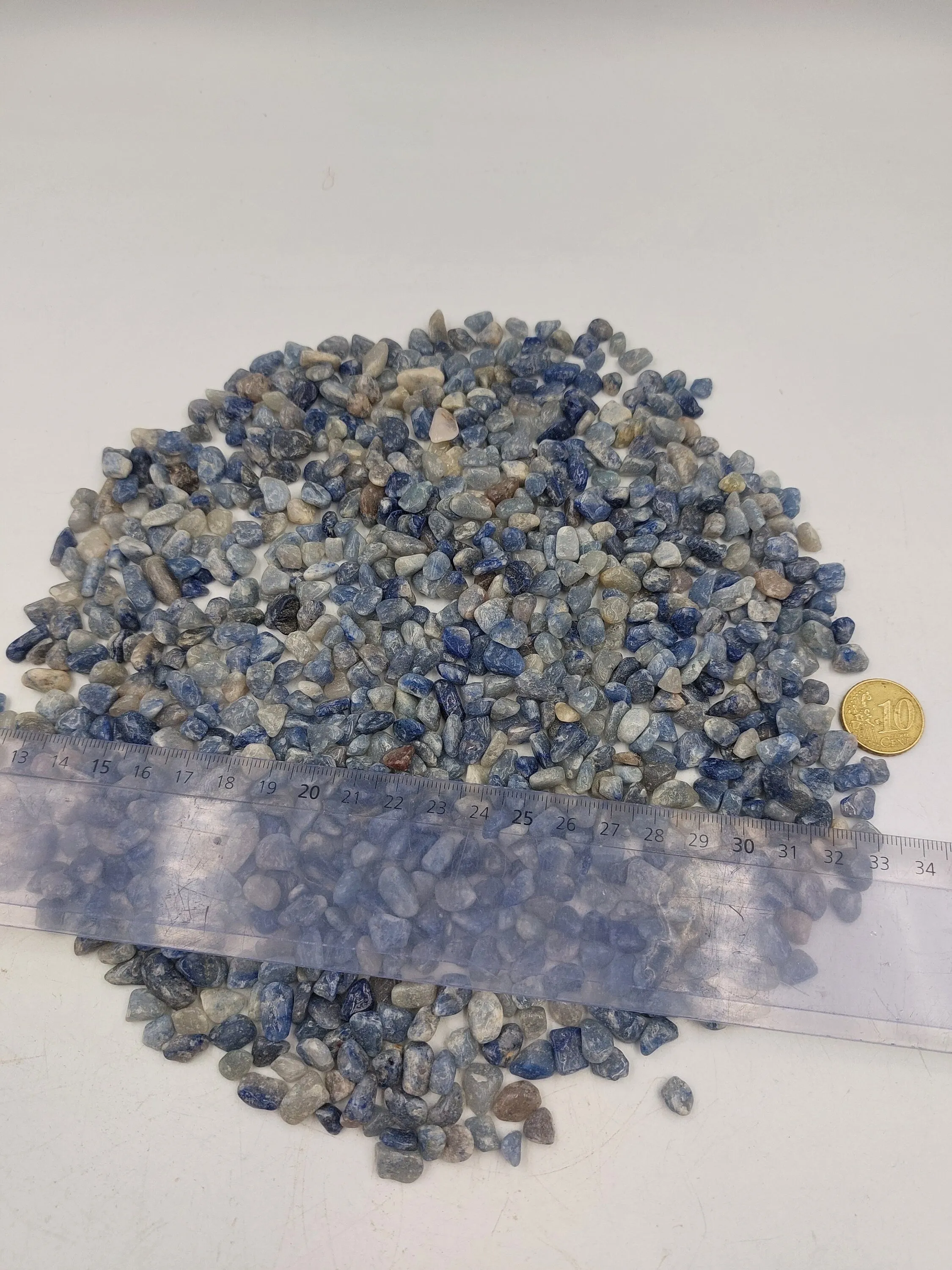 Blue Quartz Polished Crystal Chips, Tumbled Healing Gemstone, New Age Polished Semi-Precious Rocks