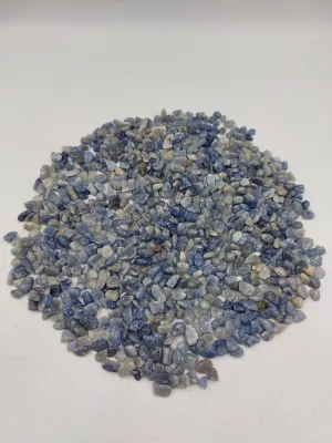 Blue Quartz Polished Crystal Chips, Tumbled Healing Gemstone, New Age Polished Semi-Precious Rocks