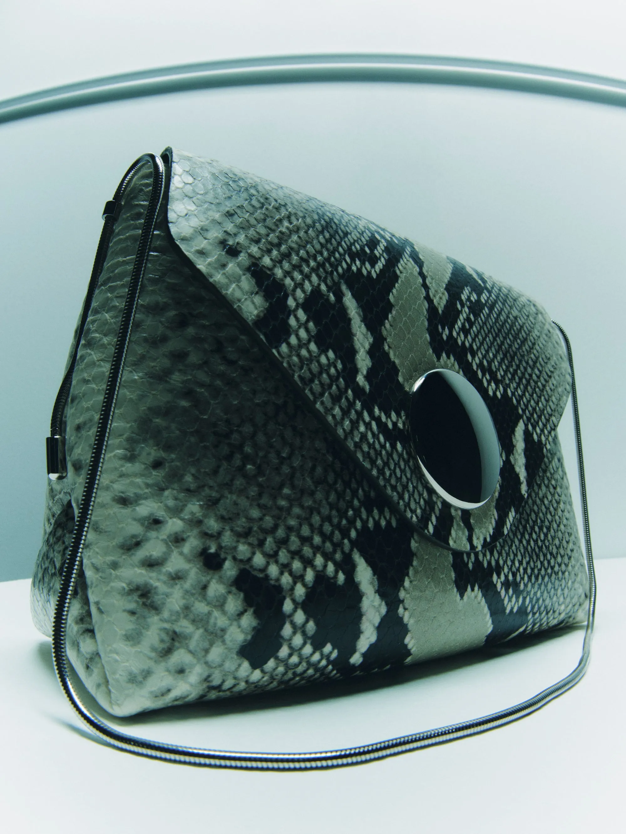 Bobbi Bag in Natural Python-Embossed Leather