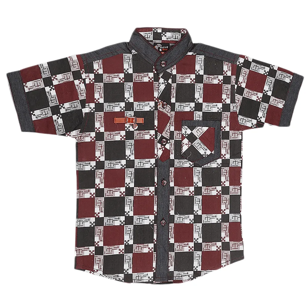 Boys Casual Shirt - Maroon