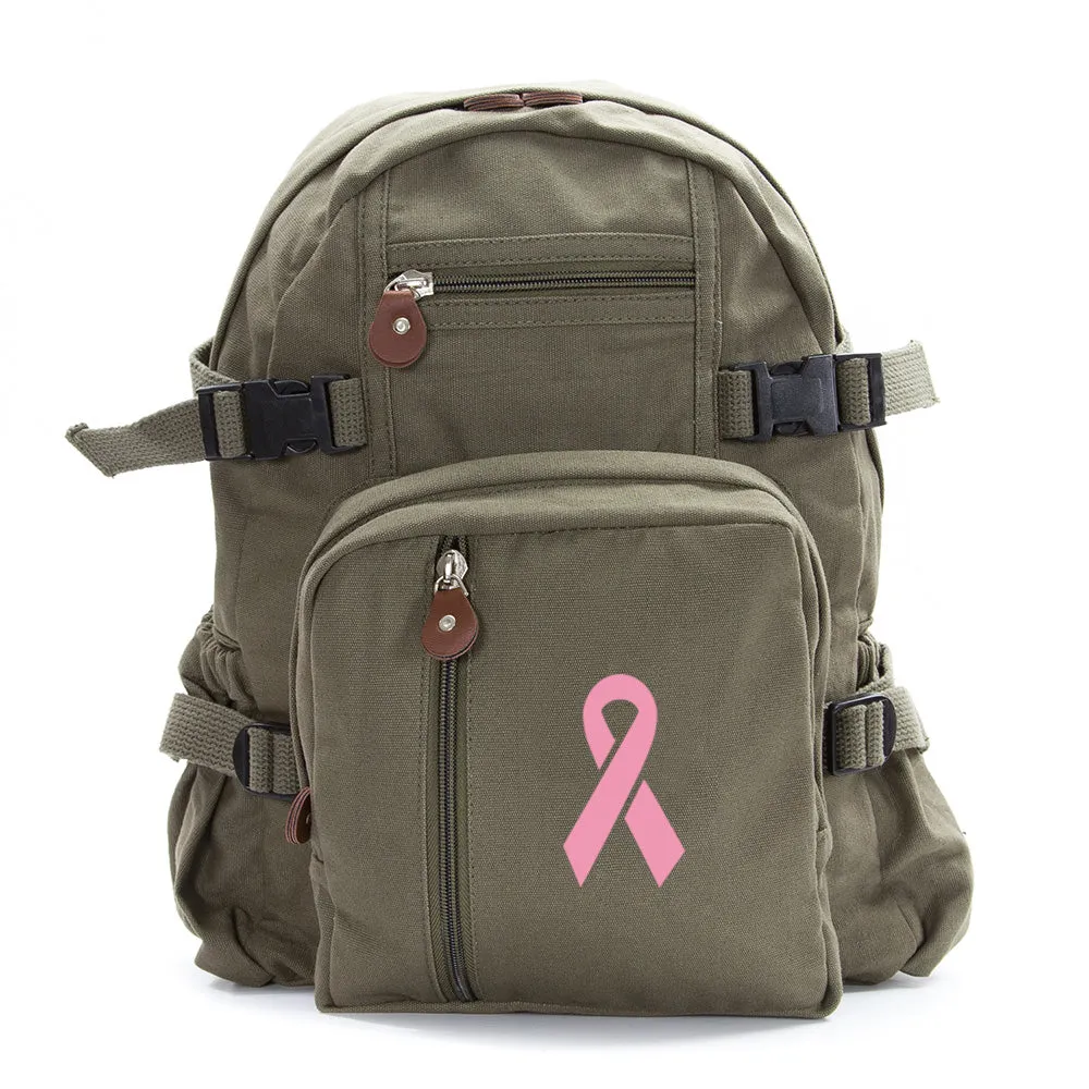 Breast Cancer Awareness Army Sport Canvas Mini Backpack Bag Pink Ribbon