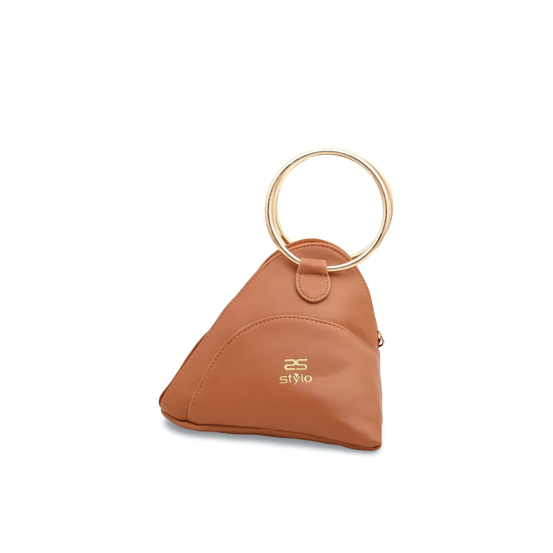 Brown Triangle Ring Handle Pouch P92399