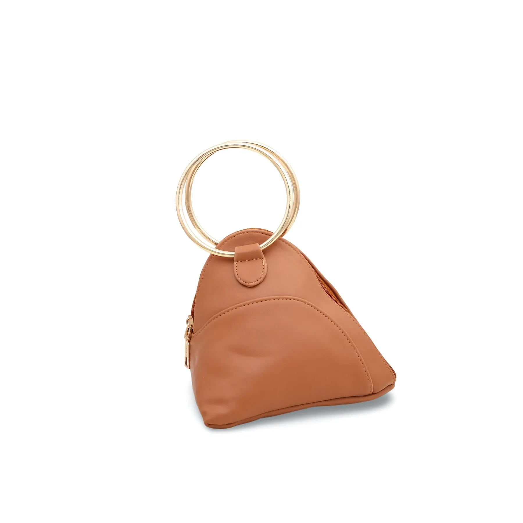 Brown Triangle Ring Handle Pouch P92399