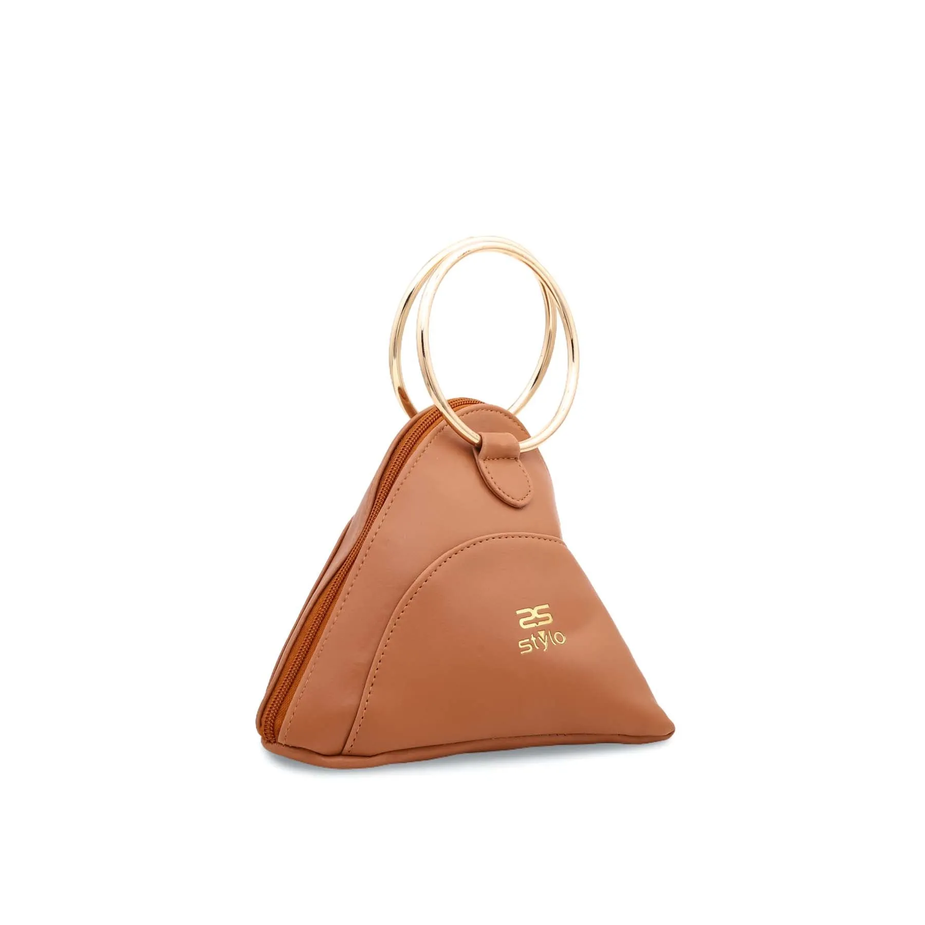 Brown Triangle Ring Handle Pouch P92399