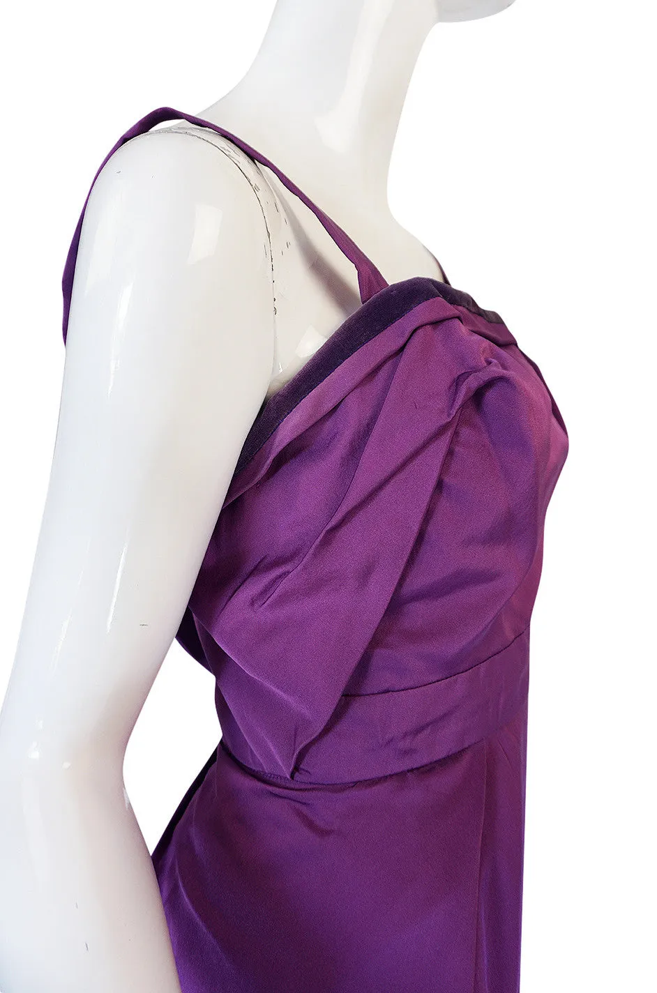 c1953 Travilla "Gentlemen Prefer Blondes" Purple Silk Dress