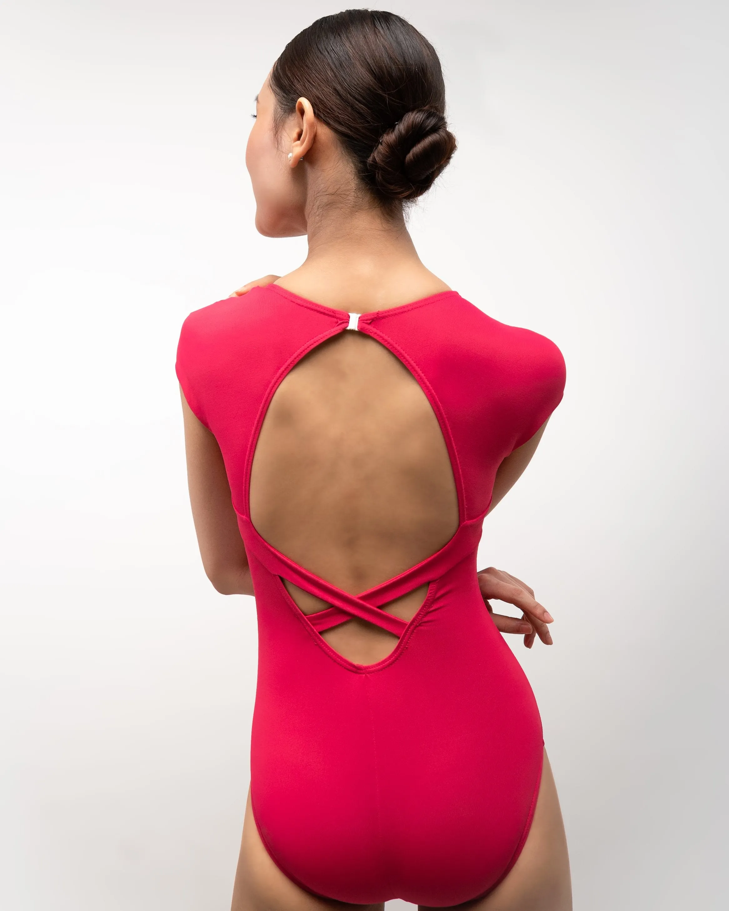 Cap Sleeve Back Cutout Leotard