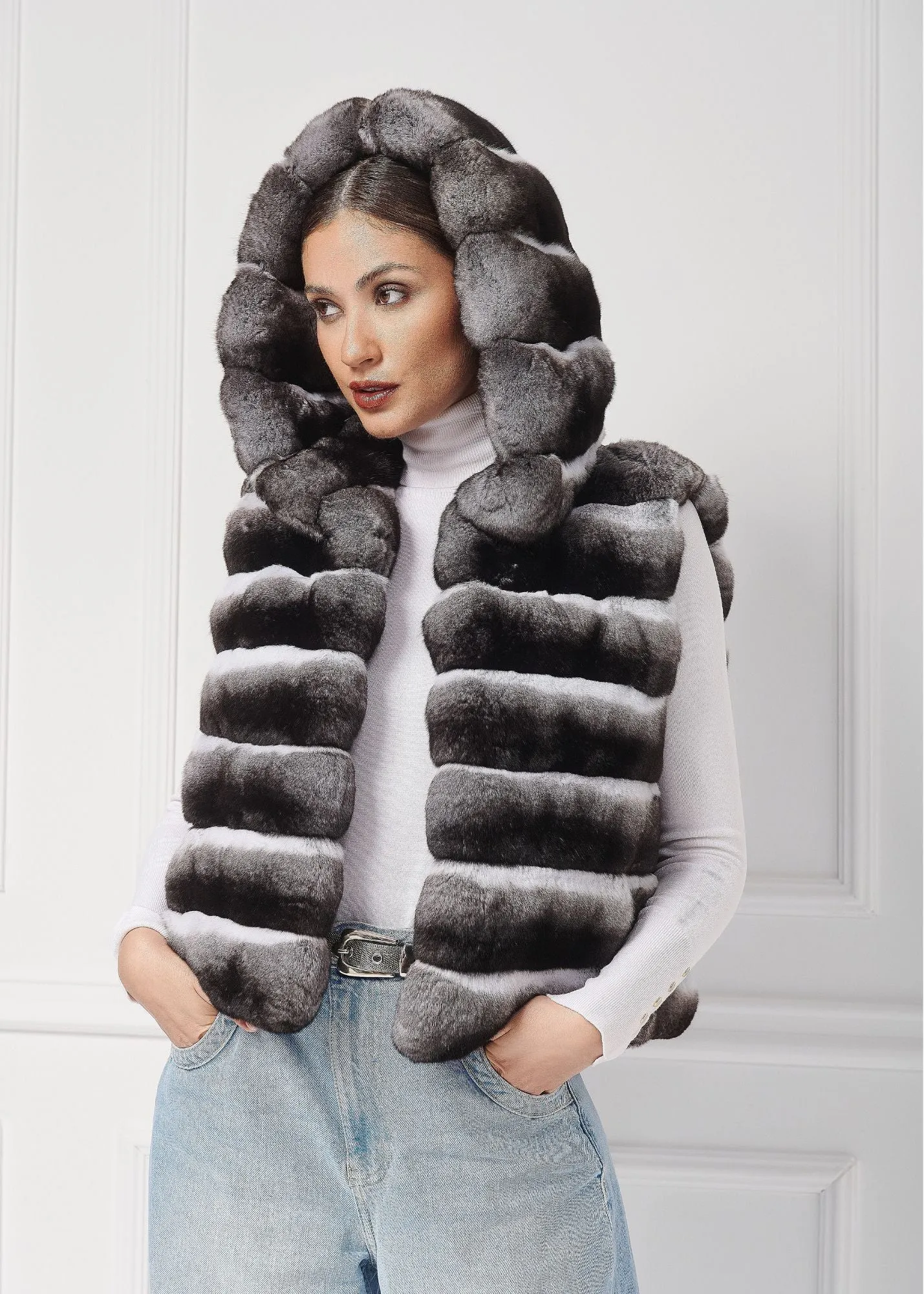 Casual Chinchilla Fur Vest