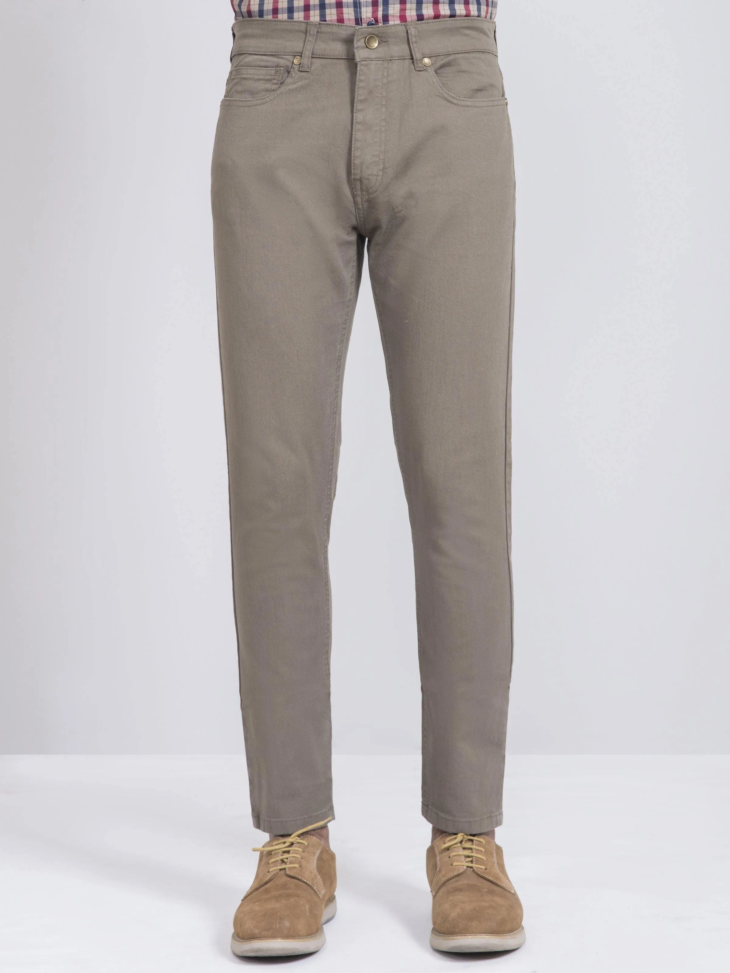 CASUAL PANT SLIM FIT 5 POCKET LIGHT OLIVE