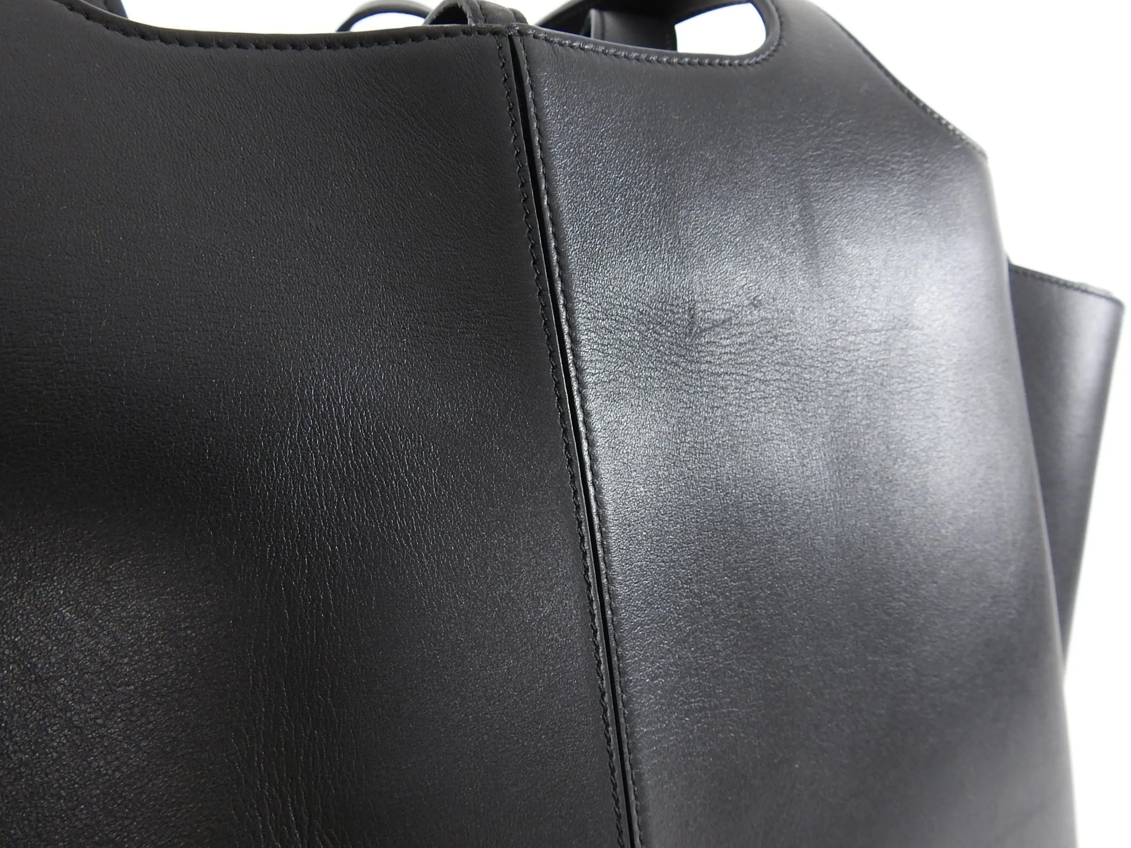 Celine Black Leather Trifold Vertical Large Tote Bag