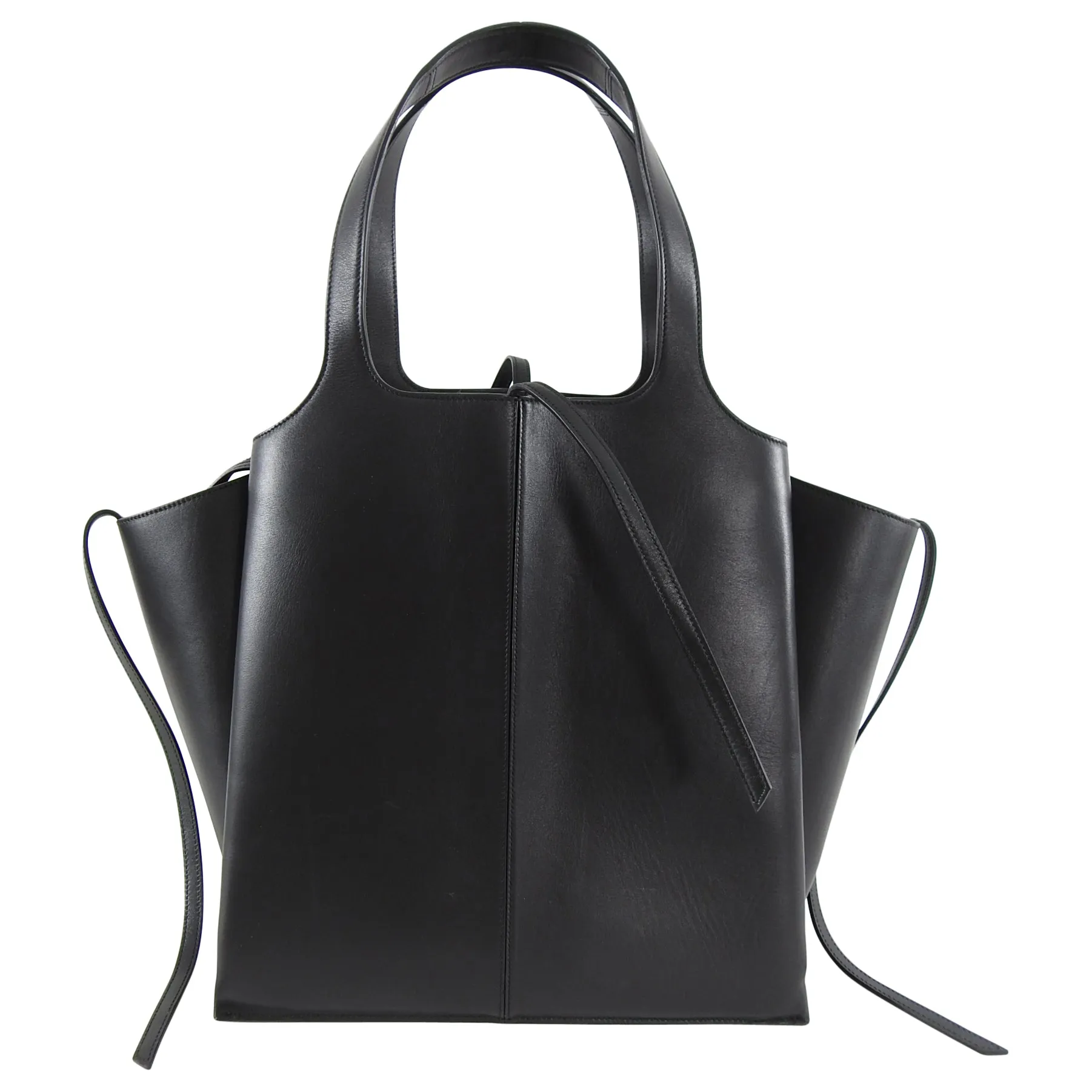 Celine Black Leather Trifold Vertical Large Tote Bag