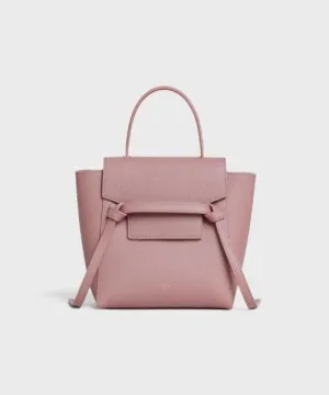 Celine Nano Belt Bag In Grained Calfskin Vintage Pink