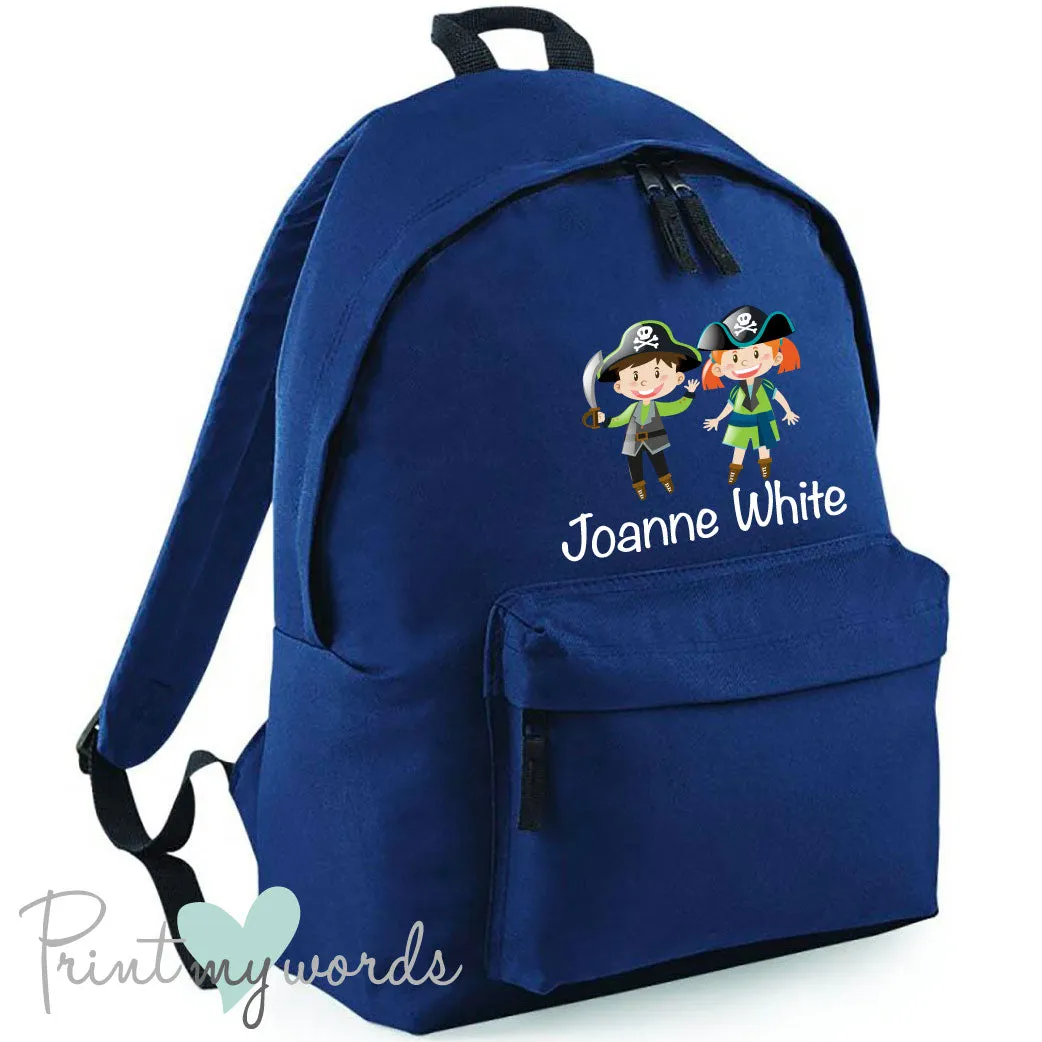 Children's Personalised Pirate School Rucksack Backpack