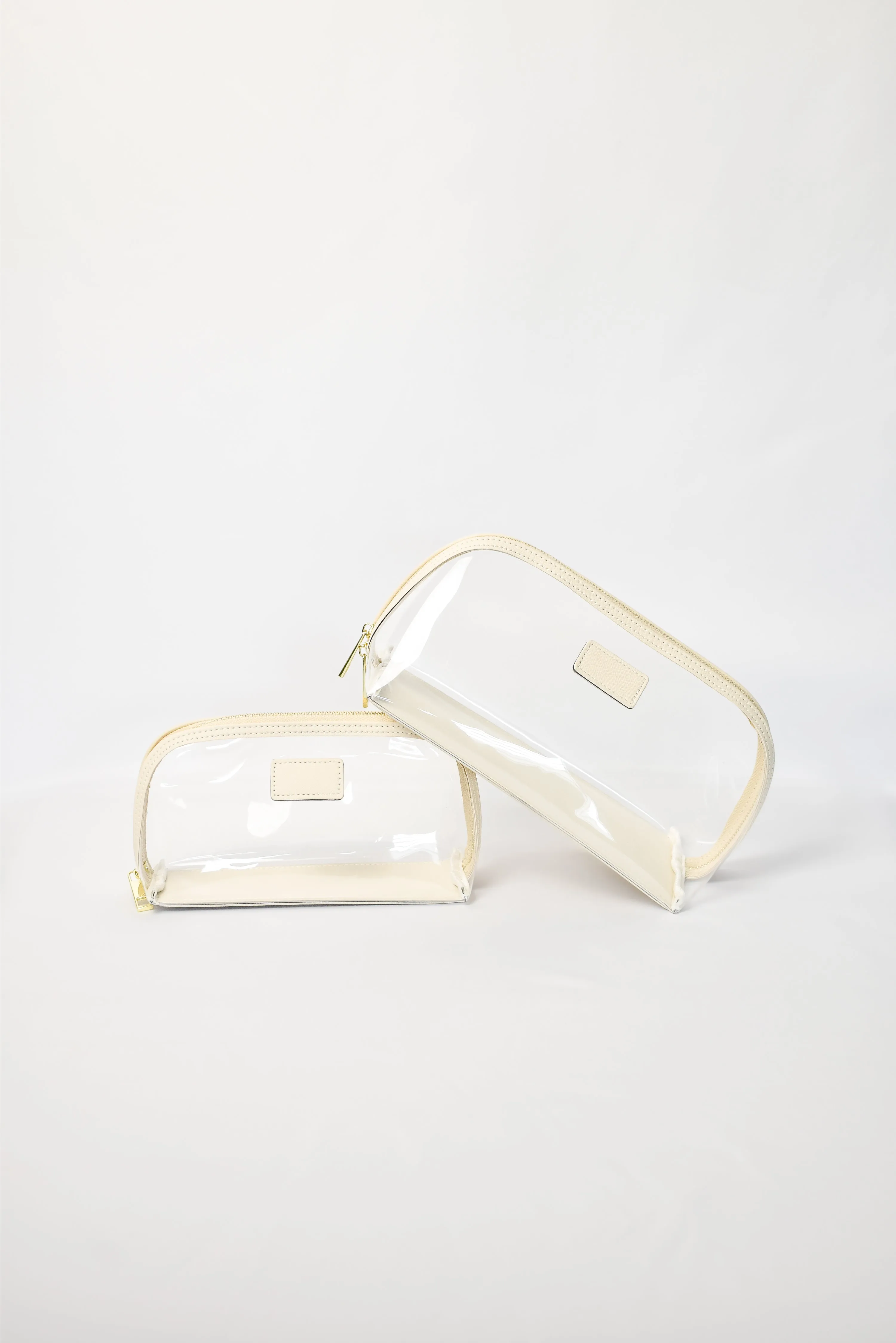 Clear Arc Makeup Bag Ivory- Large