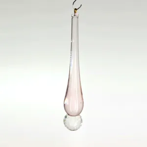 Combination Drop Crystal 5 inches Pink and Clear Prism