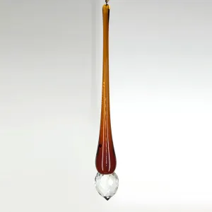 Combination Drop Crystal 7.5 inches Amber and Clear Prism