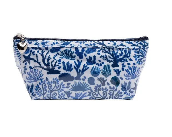 Cosmetic Bag (X/Small), Seashells (Blue)