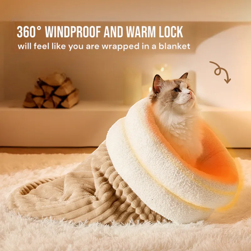 Cozy Sleeping Bag Nest for Cats