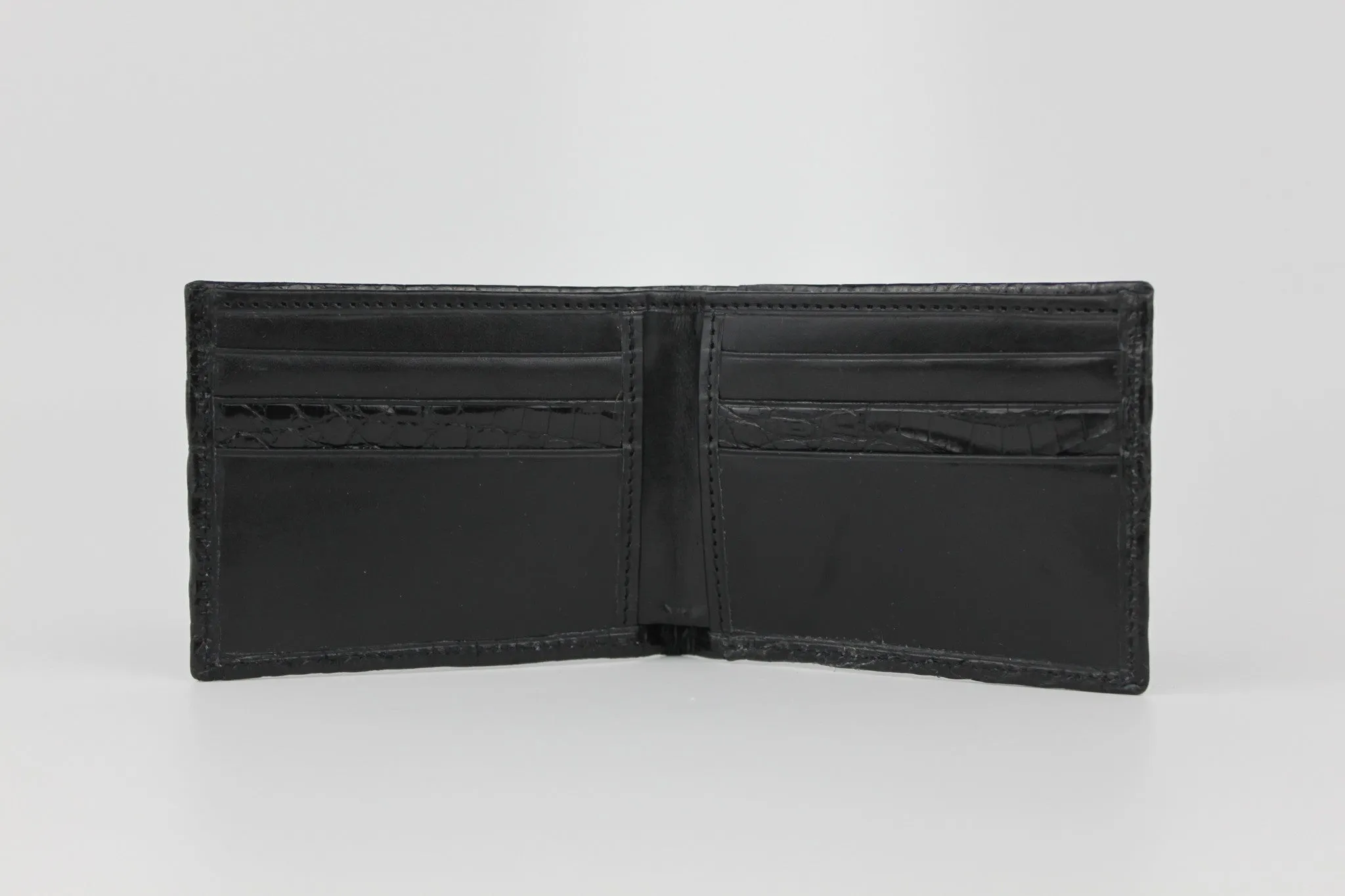 Crocodile Bifold Wallet - Black