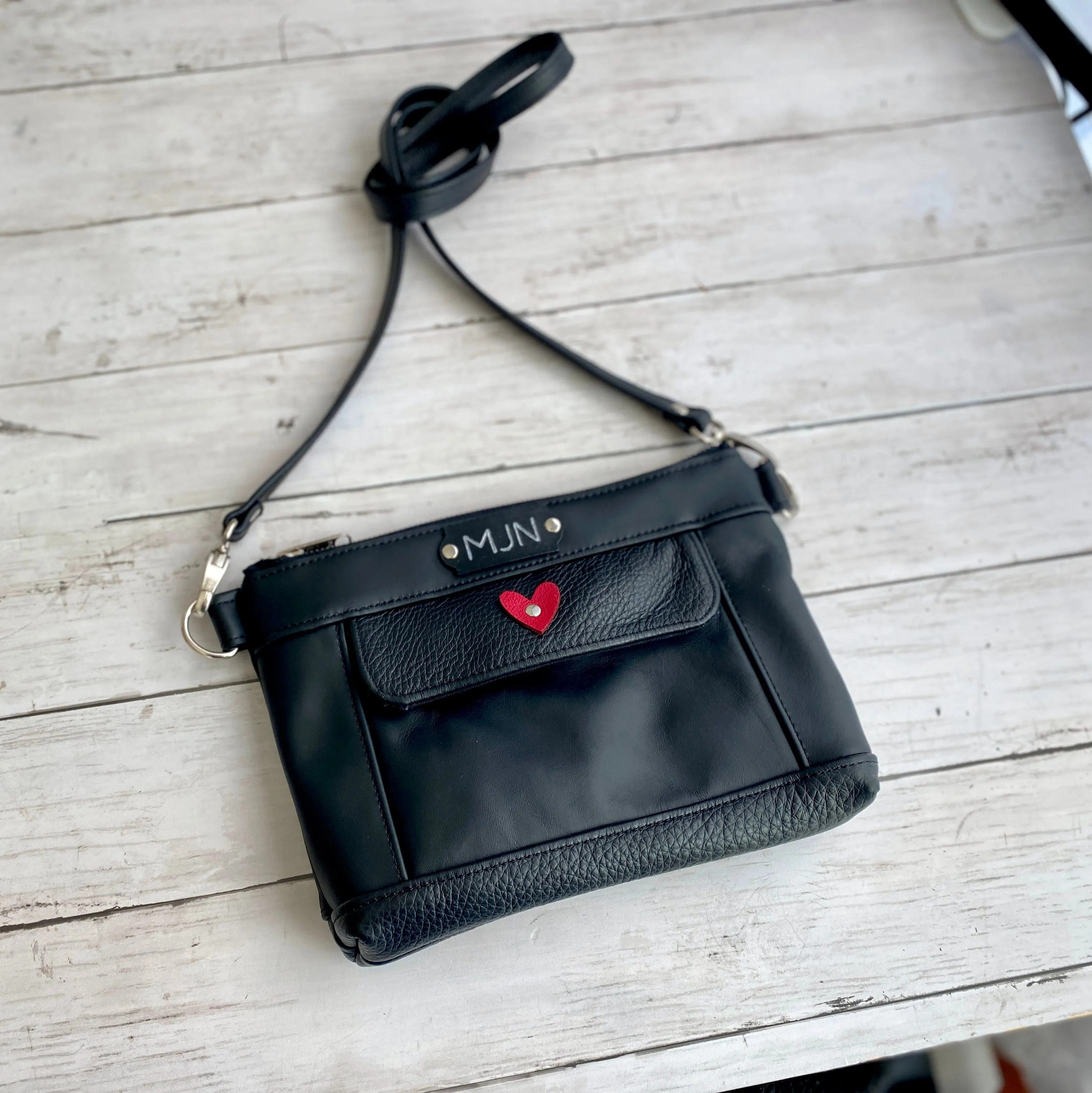 Crossbody Clutch in Smooth Black, Onyx