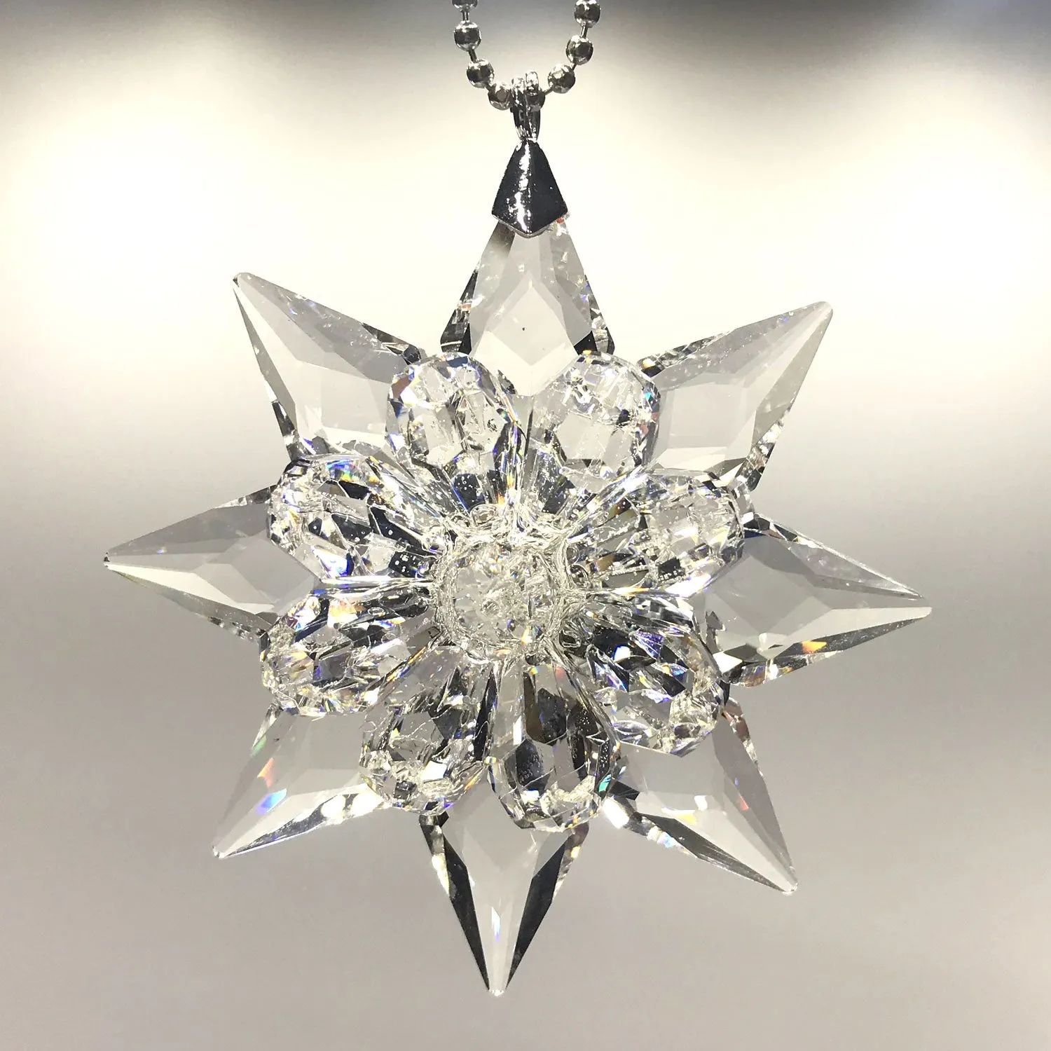 Crystal Ornament Clear Star Prism Colorful Magnificent Crystals 3-inch