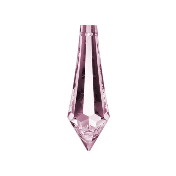 Drop Crystal 1.5 inch Pink Prism with One Hole on Top